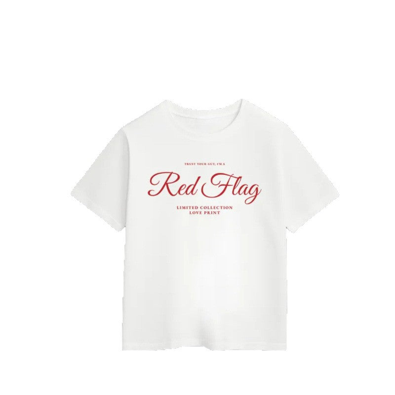 Dame T-shirt med kreativt kærlighedstryk og afslappet pasform Stilla