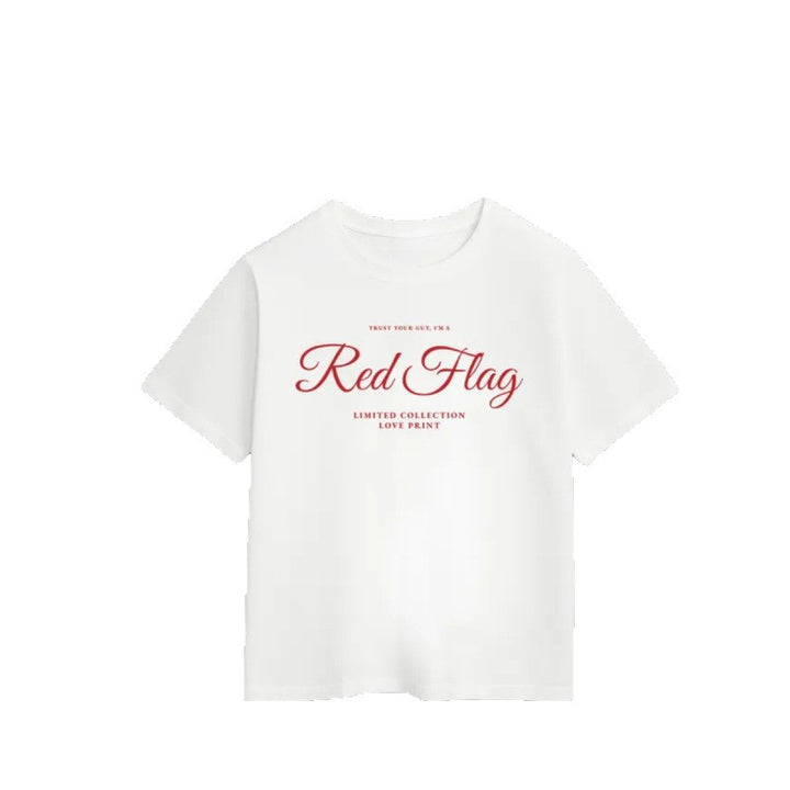 Dame T-shirt med kreativt kærlighedstryk og afslappet pasform Stilla