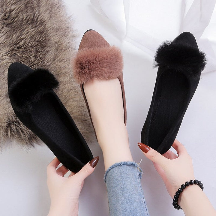 Dame ballerinas med elegant fløjl applikation og glitrende accenter Stilla