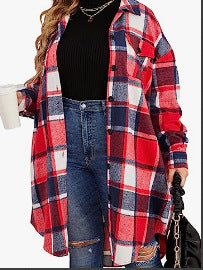Dame Flannel Skjortejakke Stilla