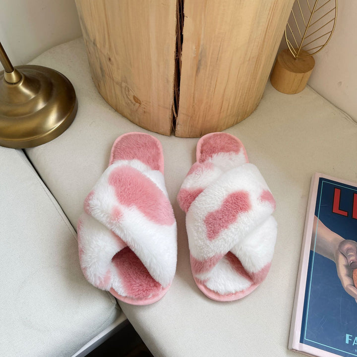 Damer Fuzzy Pantoletten med moderne krydsremme Stilla