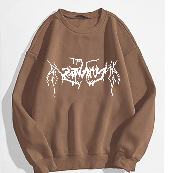 Kvinders afslappede sweatshirt med moderne grafisk design Skovae