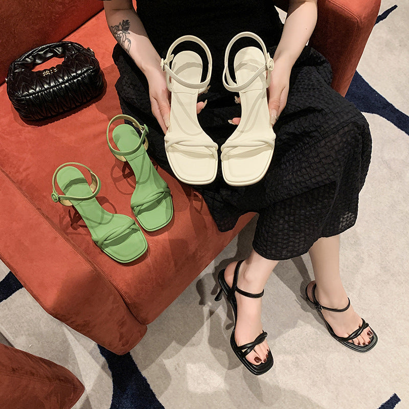 Dame Strappy Højhælede Sandaler med justerbar Ankelsnor Stilla