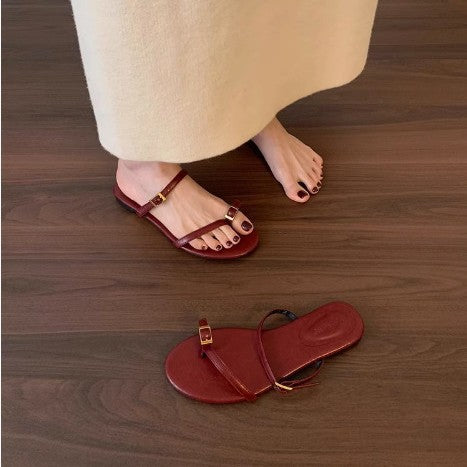 Damer Elegante Minimalistiske Glid-Sandaler Stilla