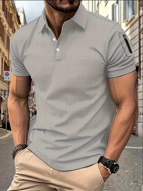 Herrer moderne kortærmet poloshirt med struktureret design Stilla