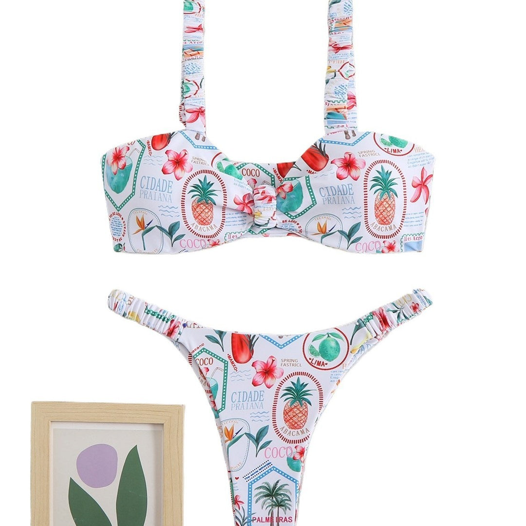 Femme Blomstermønster Bralette Bikini Set Stilla