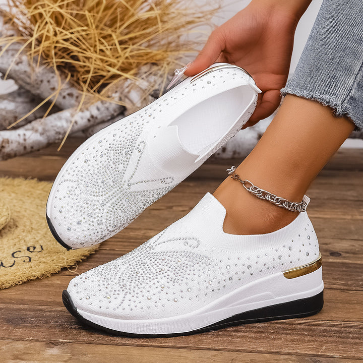 Dame Glitrende Slip-On Sneakers med behagelig sål og elastisk overdel Stilla