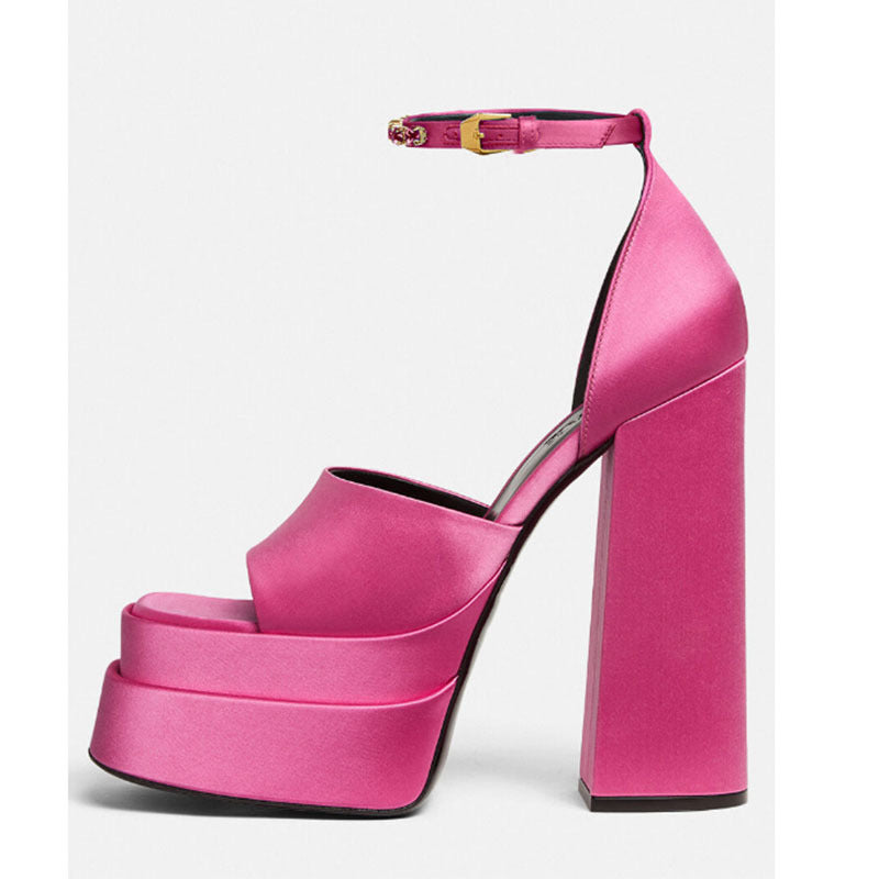 Dame High-Platform Open-Toe Sandaler med pyntet ankelrem Stilla