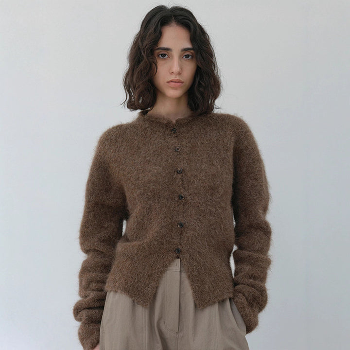 Dame elegant og varm strikket cardigan med knaplukning Stilla