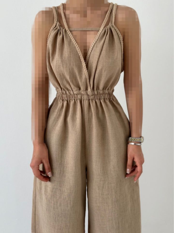 Dame afslappet jumpsuit med justerbare stropper og elastisk talje Stiila