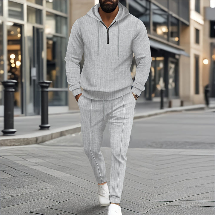 Herrer Sporty Hoodie sæt med funktionel lynlås og åndbart materiale Stilla