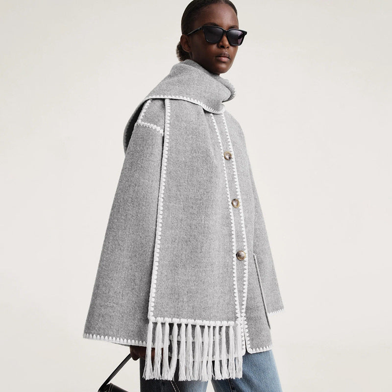 Kvinders elegante og alsidige uld poncho Stilla