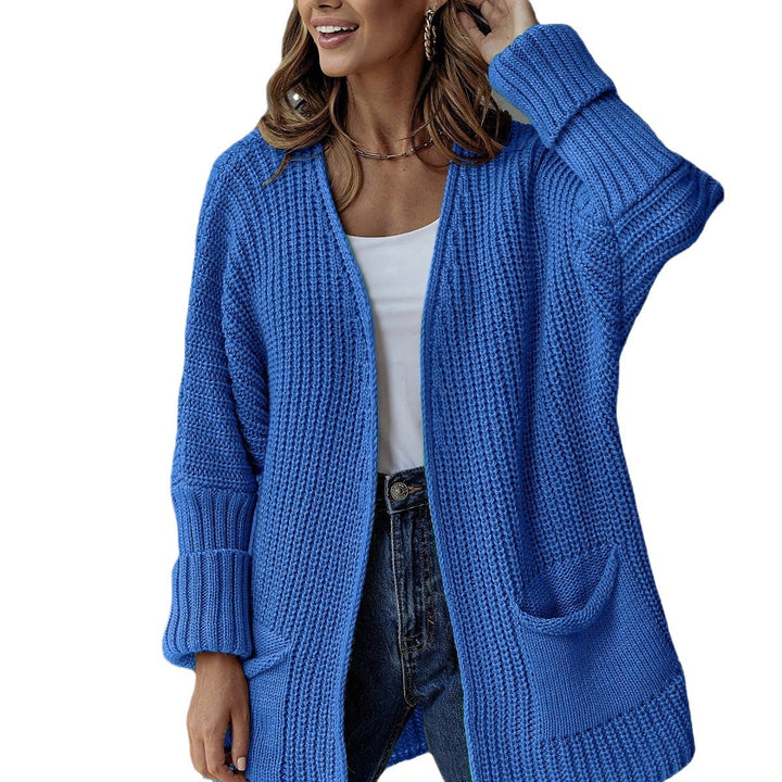 Femme Struktureret Åben Strikcardigan med Lomme detaljer Stilla