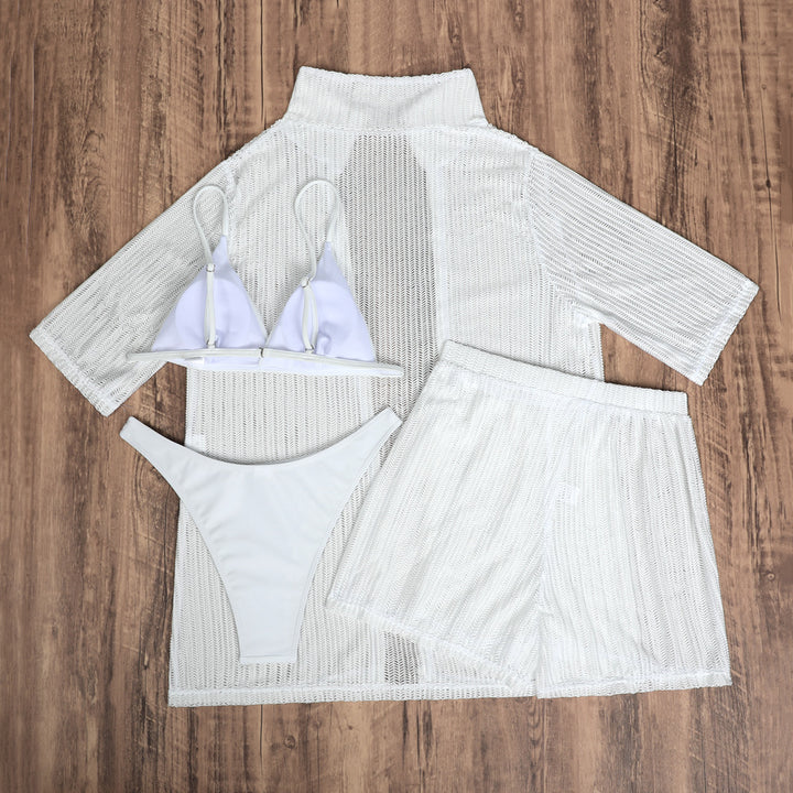 Dame Strandoutfit med luftig overdel og komfortable shorts Stilla