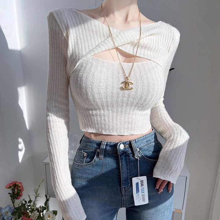 Dame Rib-udskæring Crop Top Stilla