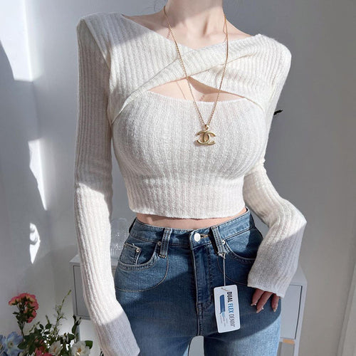 Dame Rib-udskæring Crop Top Stilla