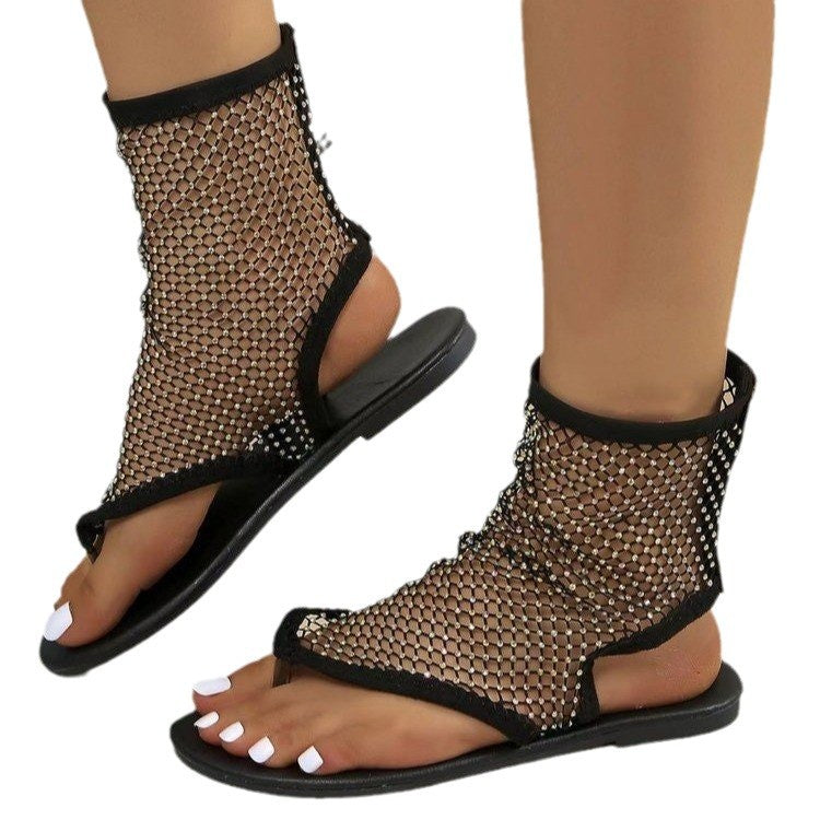 Dame mode net sandaler med glitrende accenter Stilla