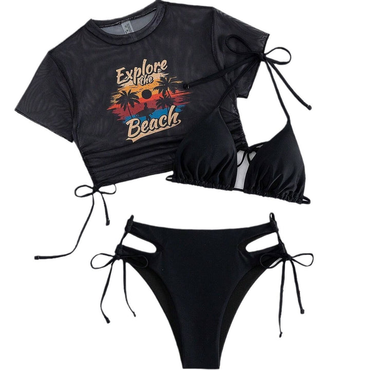 Dame bikini-sæt med sporty top og raffineret cut-out bukser Stilla