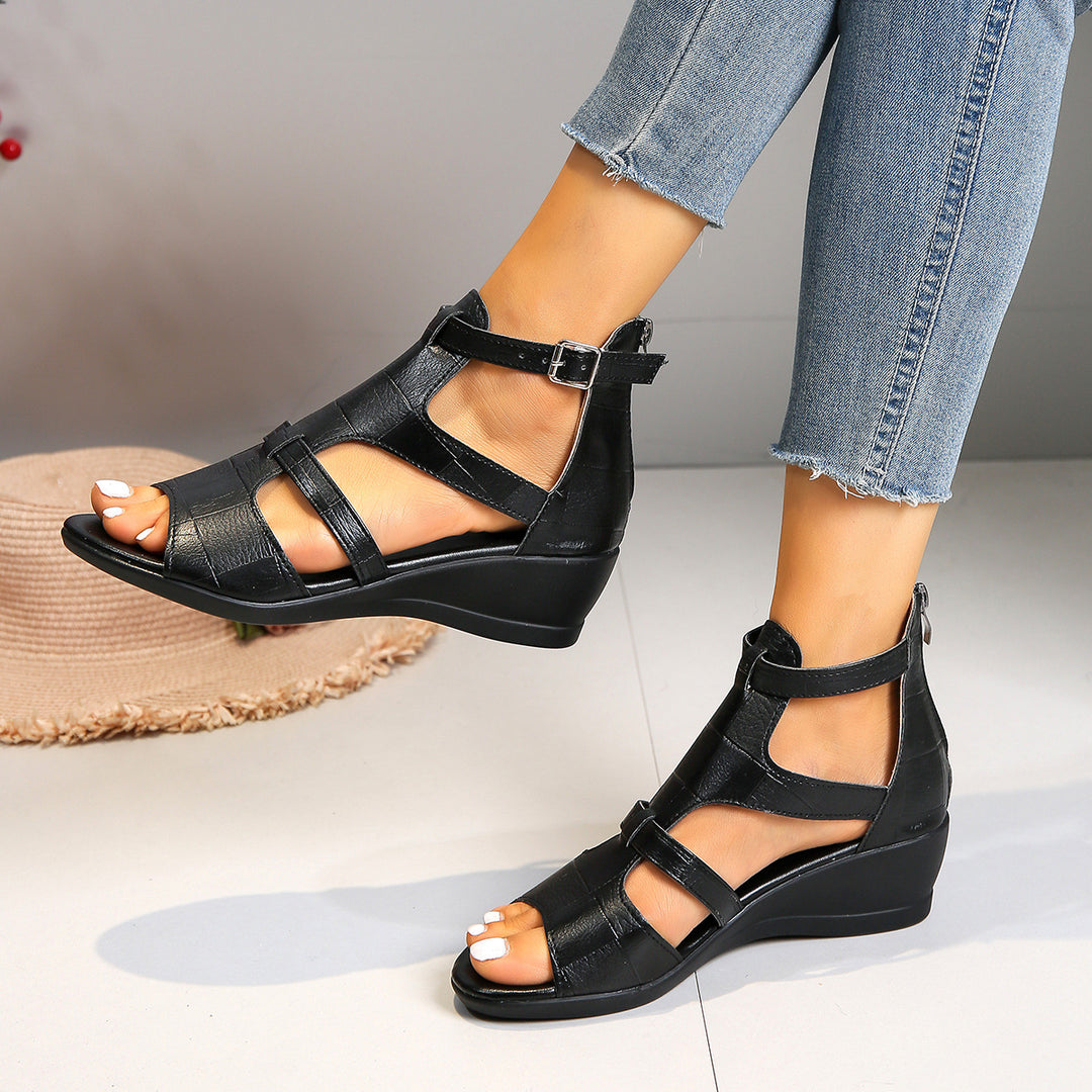 Dame Wedge-sandaler med justerbar rem og anatomisk fodsengdesign Stilla