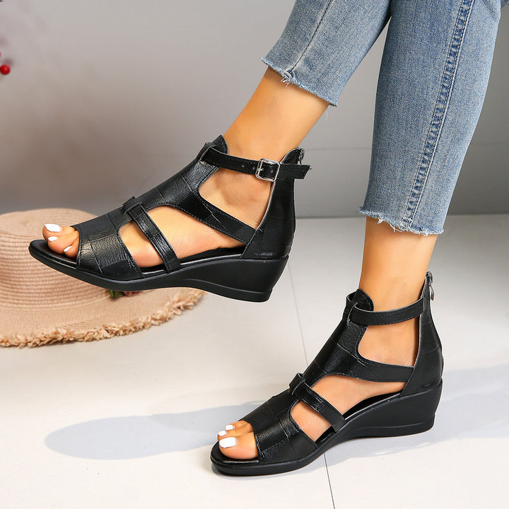 Dame Wedge-sandaler med justerbar rem og anatomisk fodsengdesign Stilla