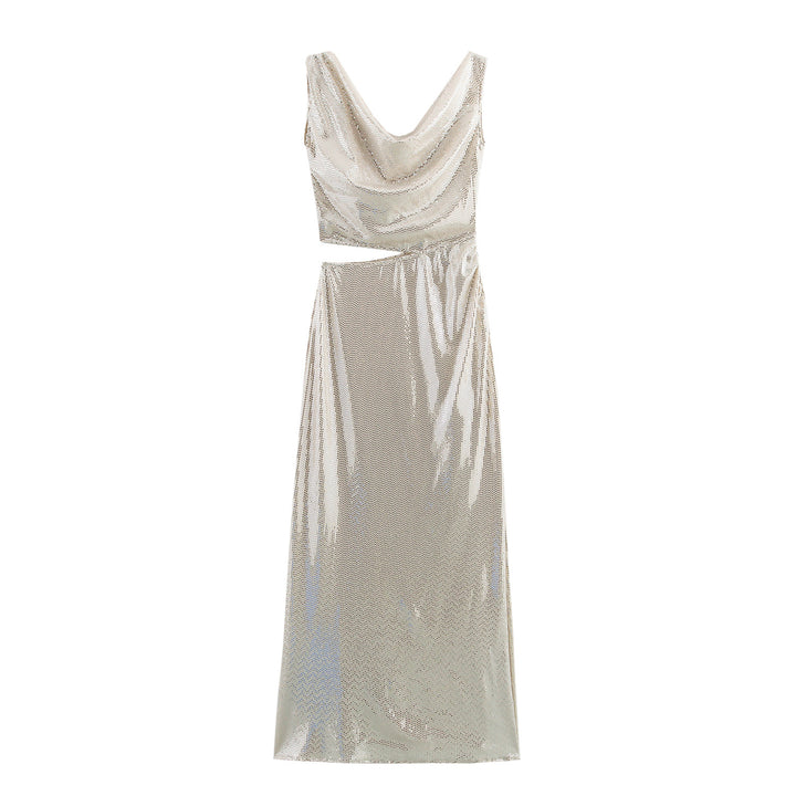 Femme Drapé-Style Asymmetrisk Maxi-Kjole Stilla