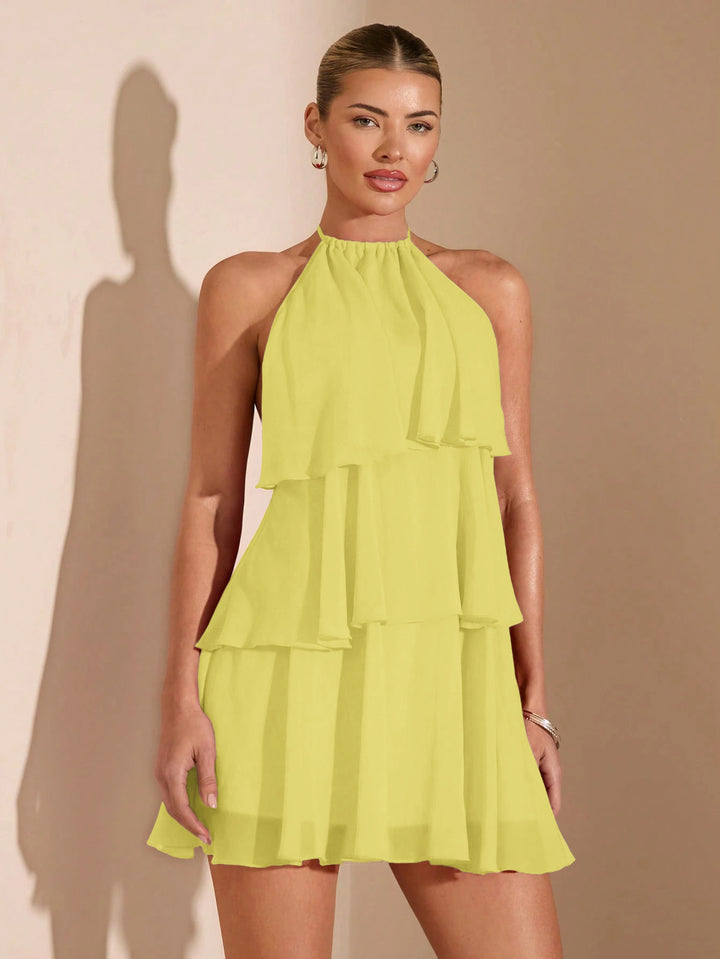 Dame sommerkjole med fine ruffles detaljer Skovae