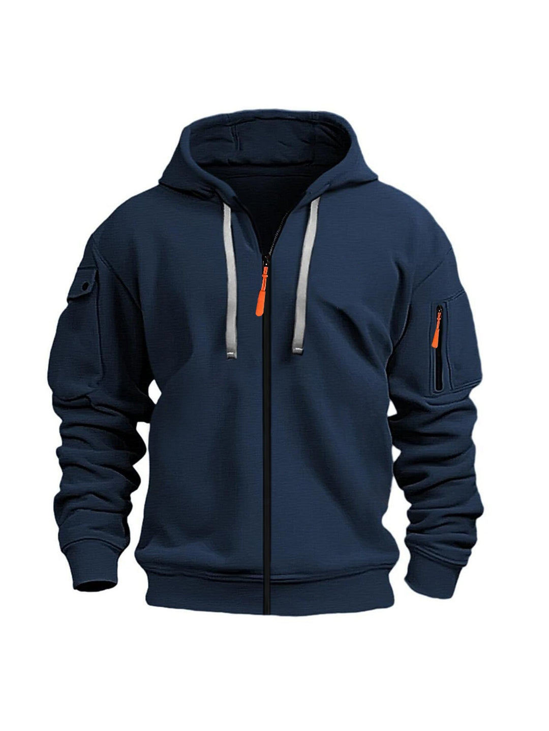Herre hoodie jakke med funktionelle lynlås lommer og moderne snit Skovae