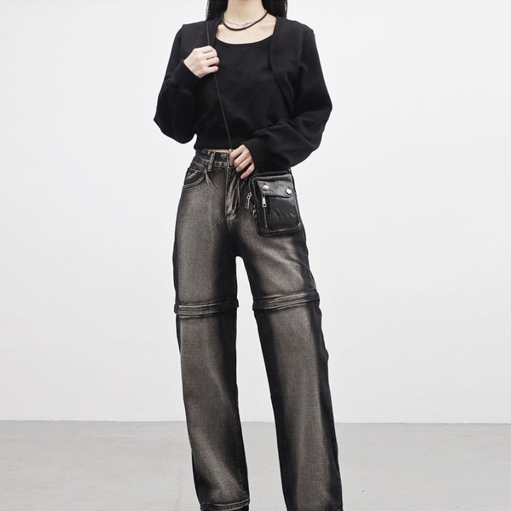 Dame cropped sweatshirt jakke med bløde ærmer Stilla
