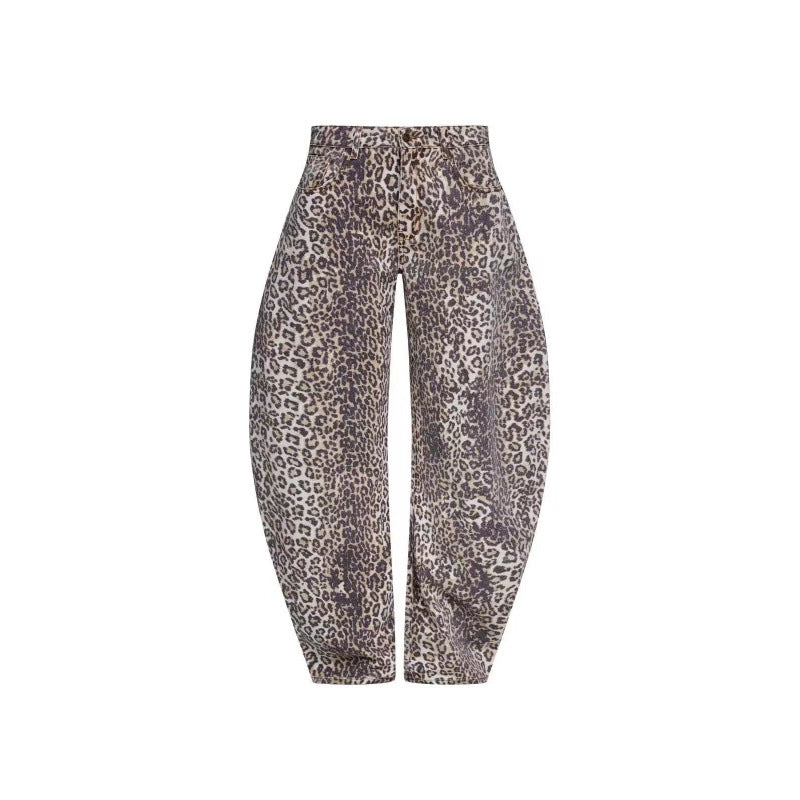 Dame Relaxed Fit Leopardmønster Bukser Stilla