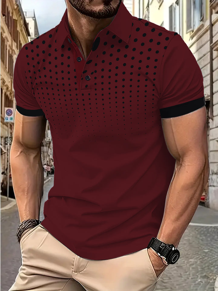 Herre Poloshirt med moderne prikkemønster og åndbare egenskaber Stilla