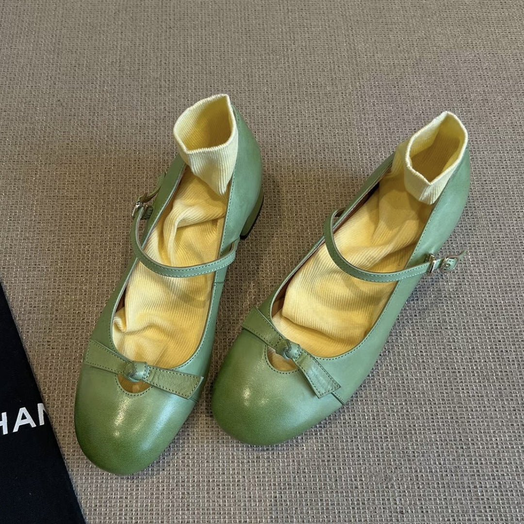 Femme Vintage Mary Jane hæle med justerbar rem Stilla