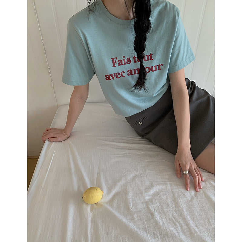 Dame T-shirt med kreativttryk og behagelig pasform Stilla
