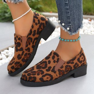 Dame elegante mokkasiner med mode leopardmønster Stilla