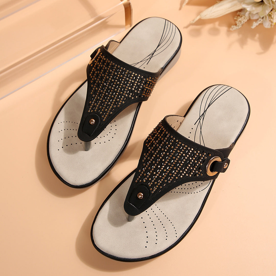 Dame Elegant Tåskiller-sandaler med fashionable glimmerdetaljer og ergonomisk sål Stilla