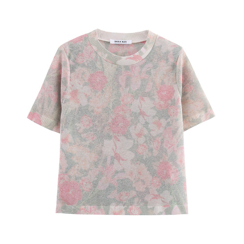 Femme blomsterprintet strikoverdel Stilla