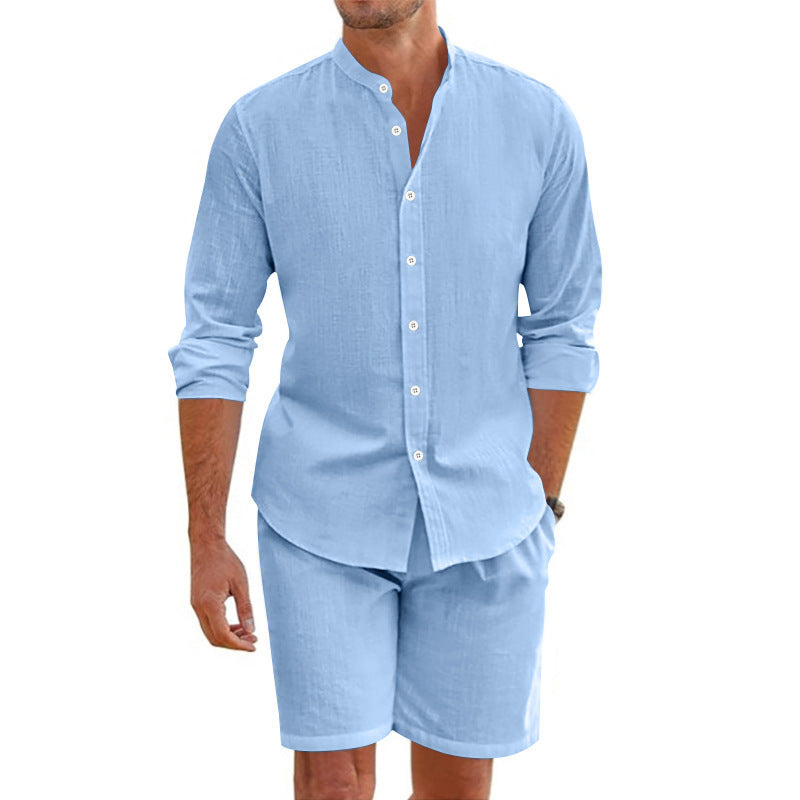 Herrer elegant kortærmet skjorte og matchende shorts Stilla