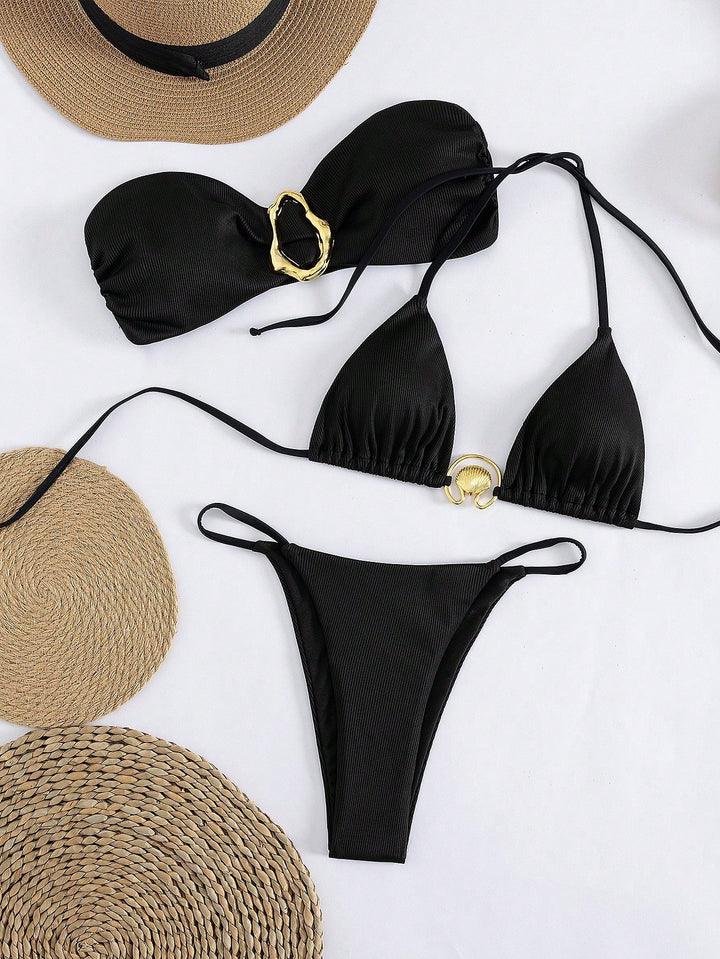 Damebikini med raffineret bandeau-top og højeste bærekomfort Skovae