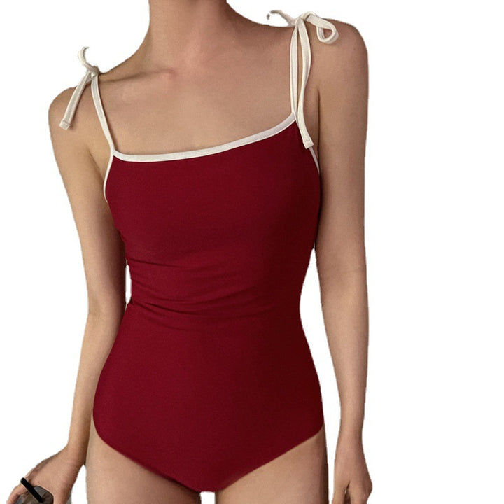Dame one-piece badedragt med justerbare stropper og dekorativ krave Stilla