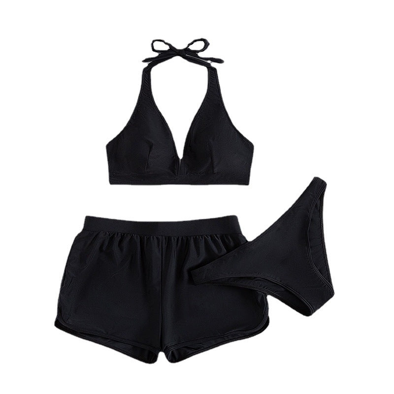 Dame bikini-sæt med dyb V-udskæring og elastiske shorts Stilla