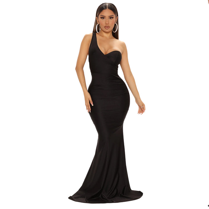 Dame One-Shoulder Bodycon Aftenkjole Stilla
