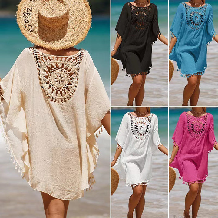 Dame Hæklet-Detalje Strand Kaftan Stilla