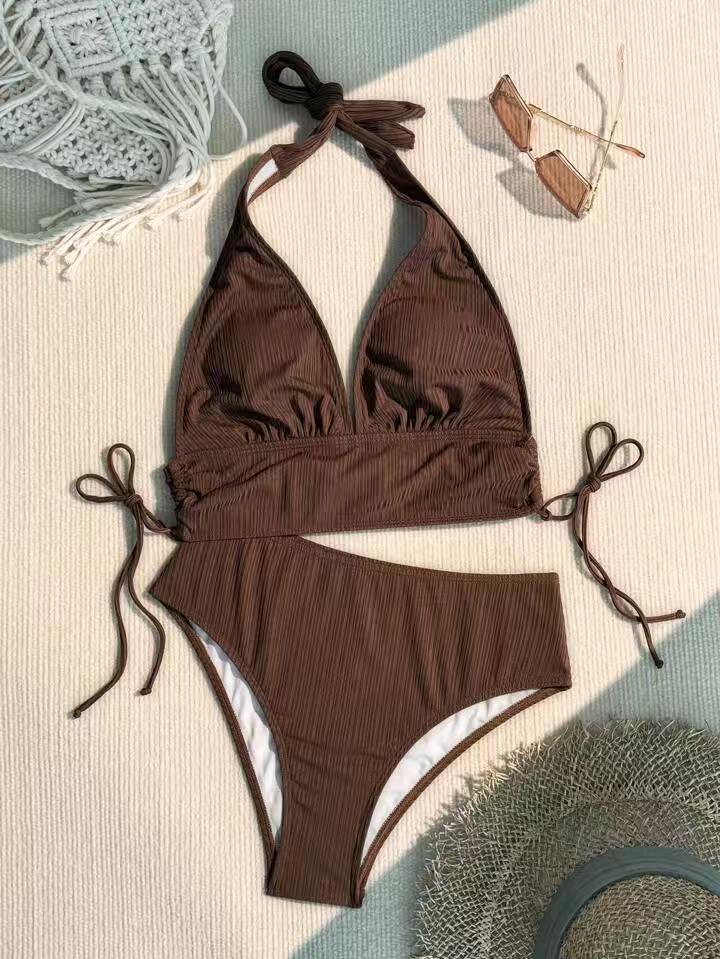 Dame bikini sæt med høj skæring og justerbart halterneck Stilla
