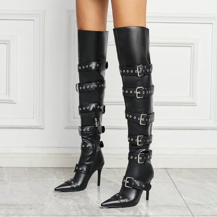 Femme Statement Over-the-Knee Spænde Støvler  Stilla