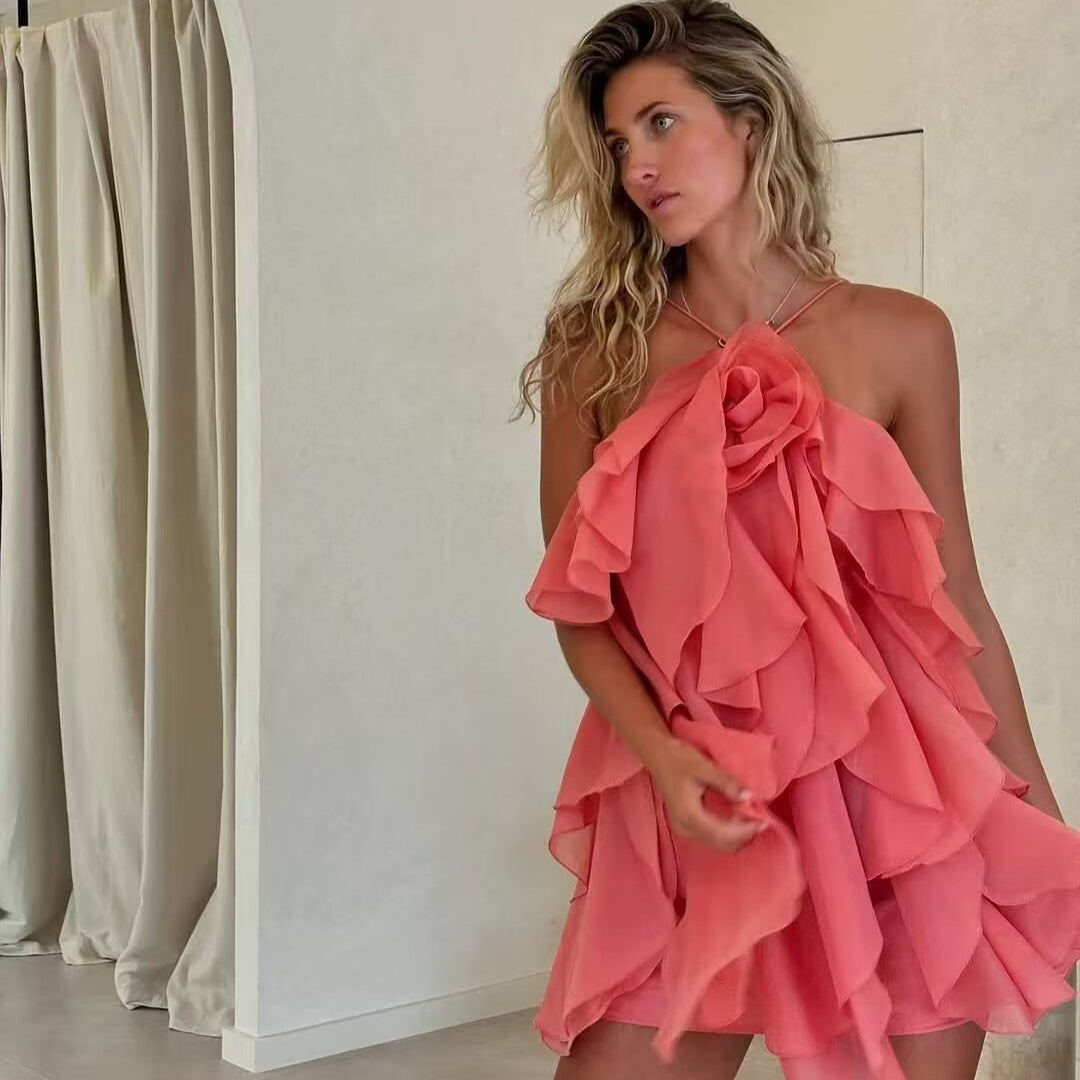 Femme Lagdelt Rynket Mini Kjole Stilla