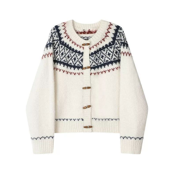 Dame cardigan med elegant norsk mønster Stilla