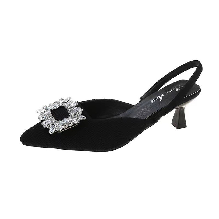 Dame elegante Slingback-hæle med krystaludsmykning Stilla