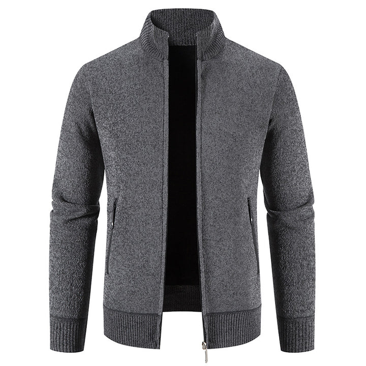 Herrer Behagelig Strik Zip-Up Cardigan Pullover Stilla