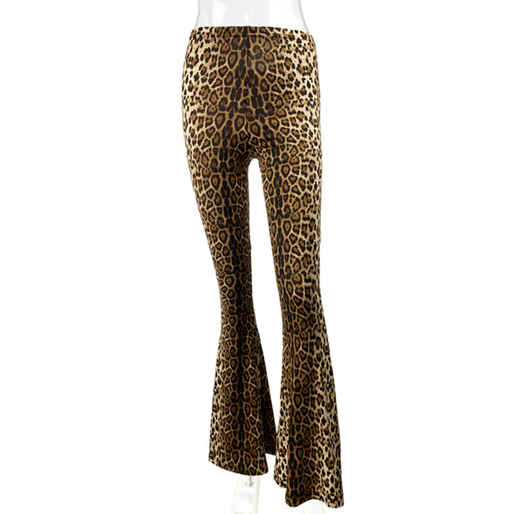 Dame Flared Leggings i dyreprint Tigerstrik-vask Skovae