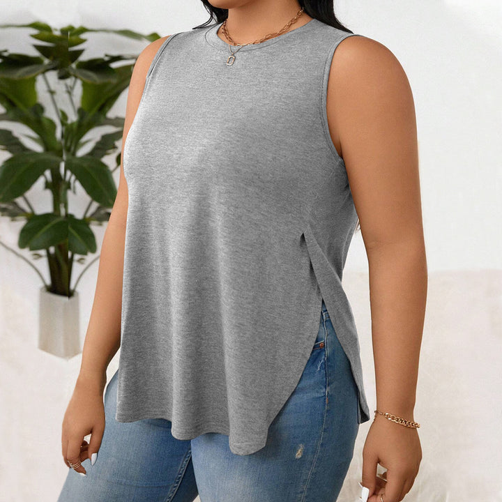 Dame afslappet tanktop med sidelukninger og moderne snit Skovae