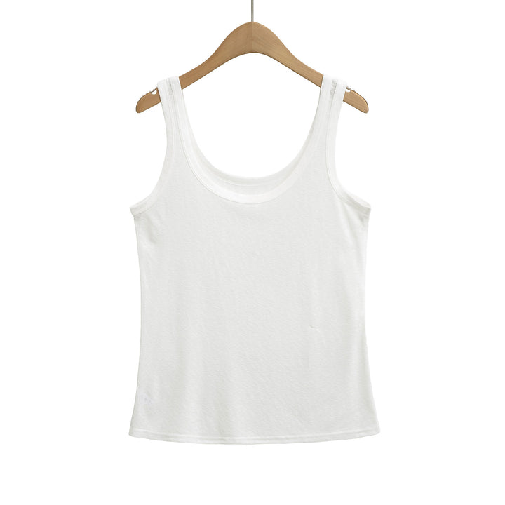 Dame ærmeløs tanktop i åndbart bomuldsblandingsmateriale med blød greb og tætsiddende snit Stilla